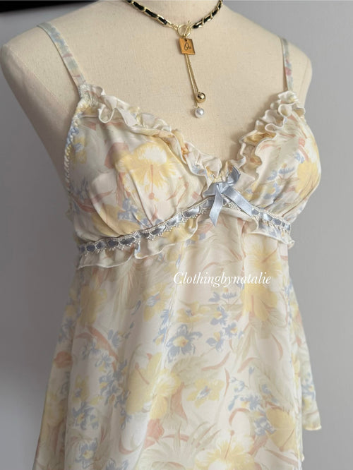 Yellow Floral Chiffon Set size S