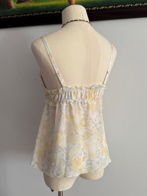 Yellow Floral Chiffon Set size S