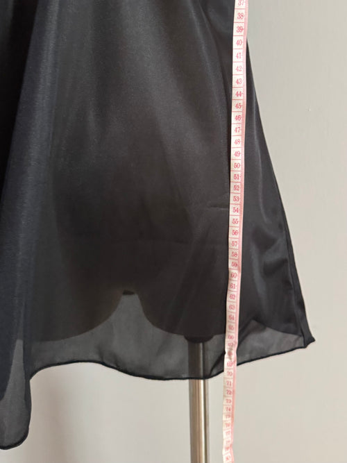 Embroidery Black Nylon Slip size M