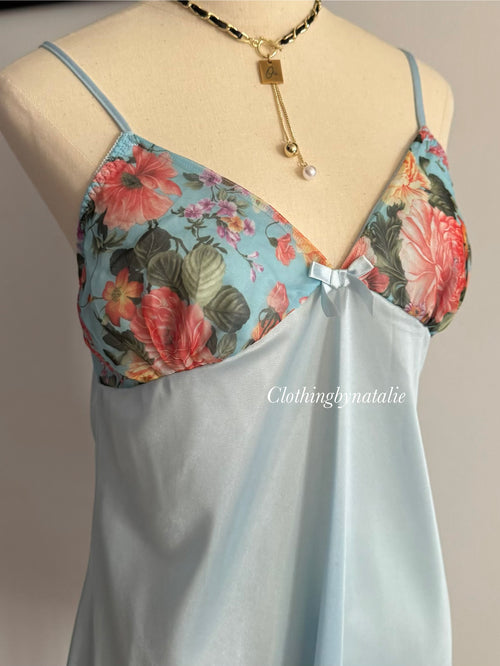 Blue Nylon Nightgown size S/small M