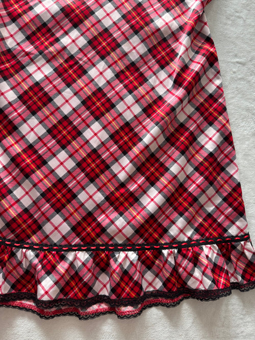 Gingham Satin Mini Dress Size S