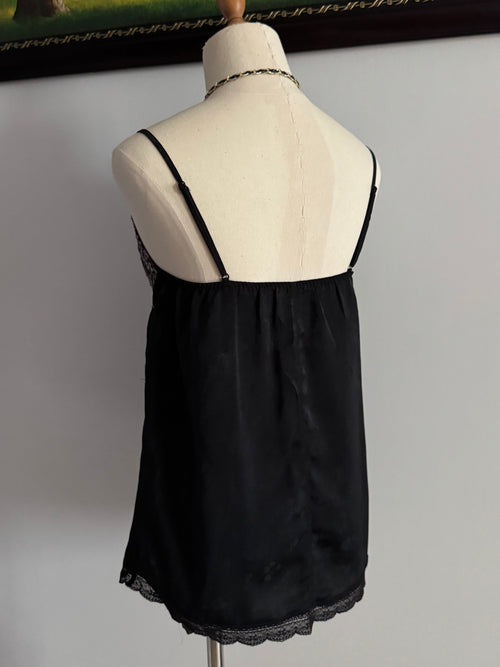 Black Purple Satin Cami size S