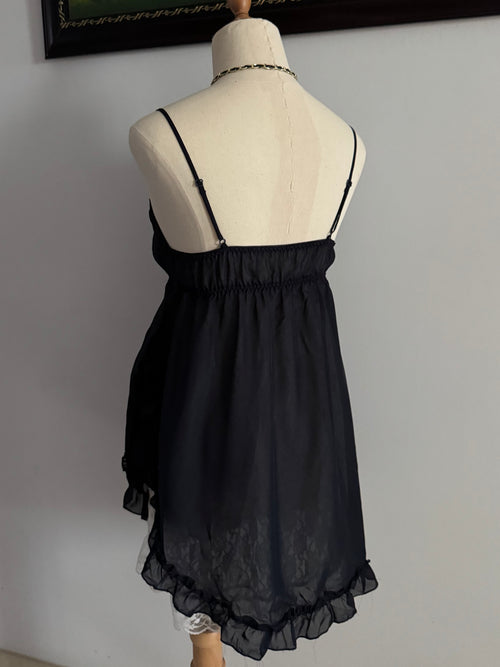 Fairy Black Chiffon Lace Babydoll size S