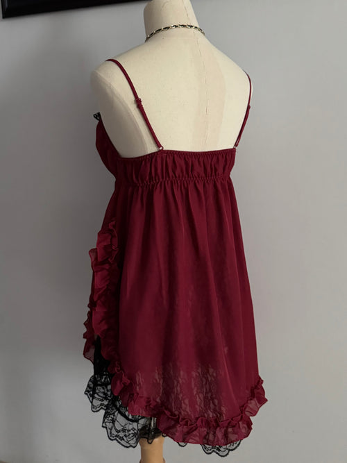 Fairy Red Chiffon Lace Babydoll size M
