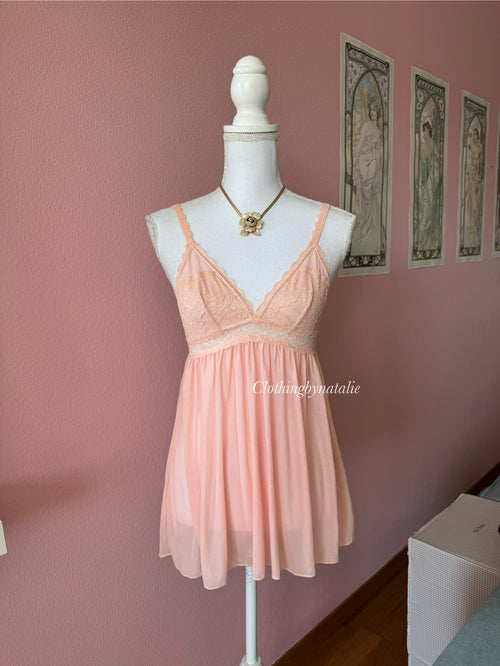 Coquette Orange Mesh Babydoll (S)