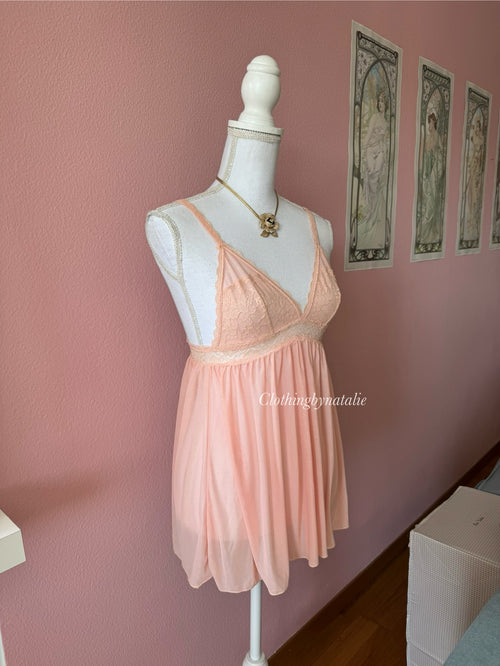 Coquette Orange Mesh Babydoll (S)