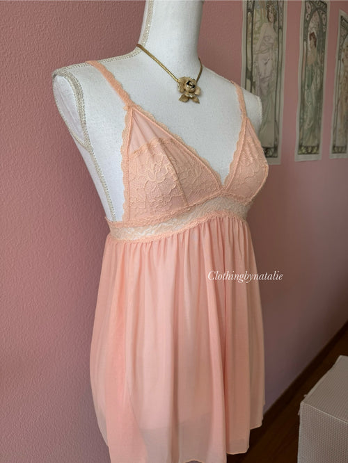 Coquette Orange Mesh Babydoll (S)