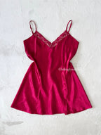 Burgundy Satin Slip (L)