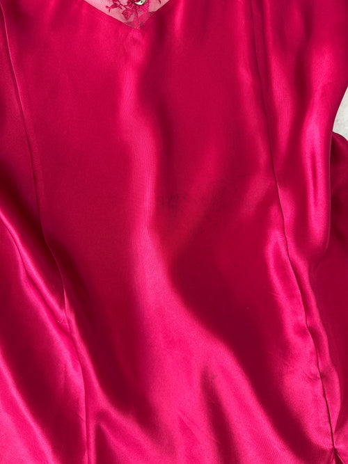 Burgundy Satin Slip (L)