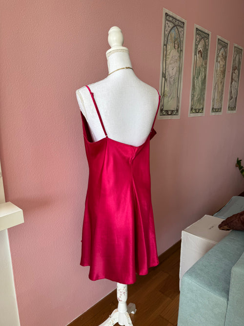Burgundy Satin Slip (L)