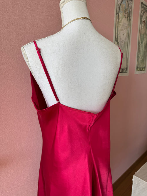 Burgundy Satin Slip (L)