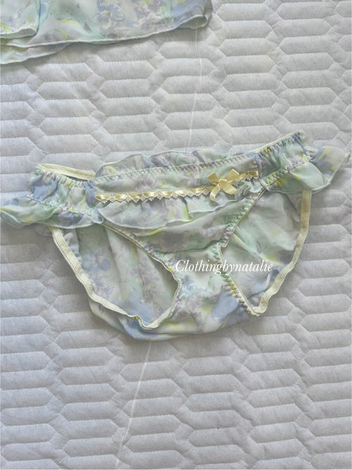 Blue Floral Chiffon Lounge Set size S