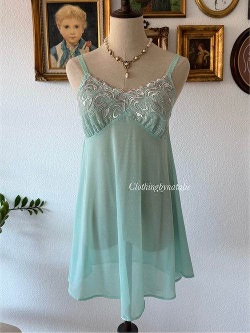 Green Sheer Mesh Babydoll Size S