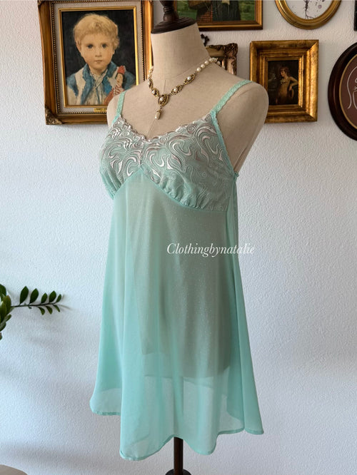 Green Sheer Mesh Babydoll Size S