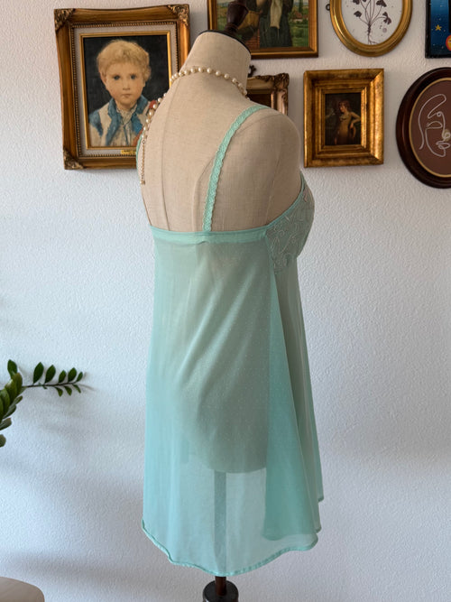 Green Sheer Mesh Babydoll Size S
