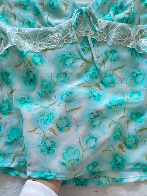 Green Floral Chiffon Cami size M