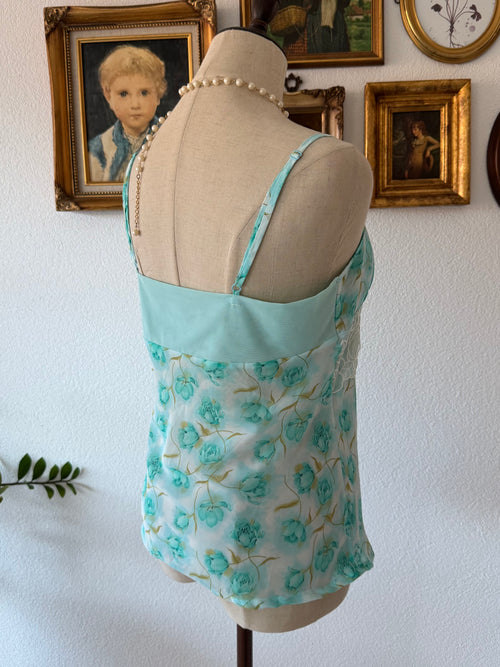 Green Floral Chiffon Cami size M