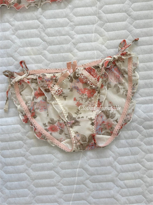 Coquette Floral Mesh Cami Set size S