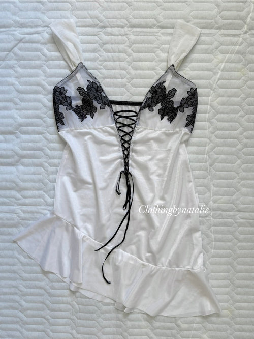 White Nylon Nightgown size S
