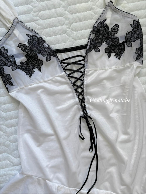 White Nylon Nightgown size S
