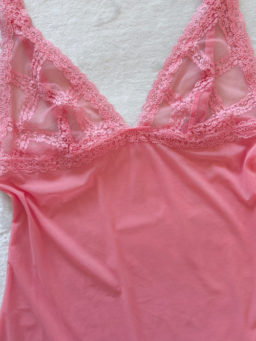 Sheer Pink Mesh Top Size S