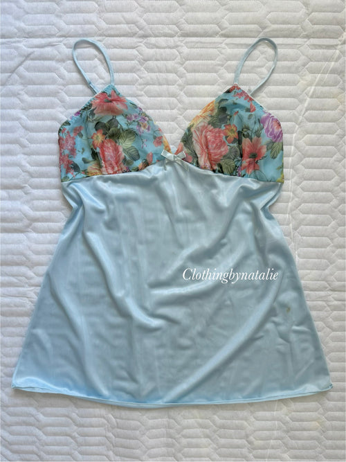 Blue Nylon Nightgown size S/small M
