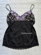 Black Purple Satin Cami size S