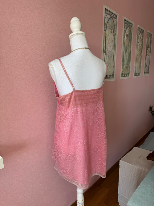 Pink Floral Lace Babydoll (M/L)