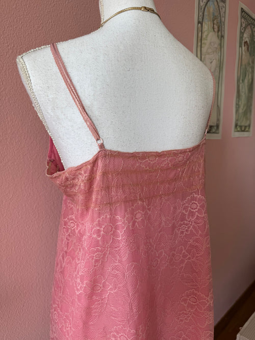 Pink Floral Lace Babydoll (M/L)