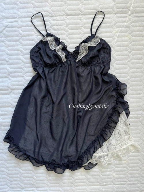Fairy Black Chiffon Lace Babydoll size S