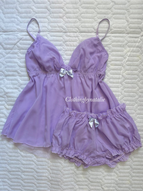 Soft Purple Chiffon Lounge Set size L