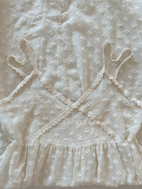 Cream Sheer Chiffon Maxi Size M