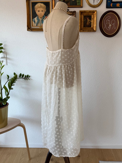 Cream Sheer Chiffon Maxi Size M