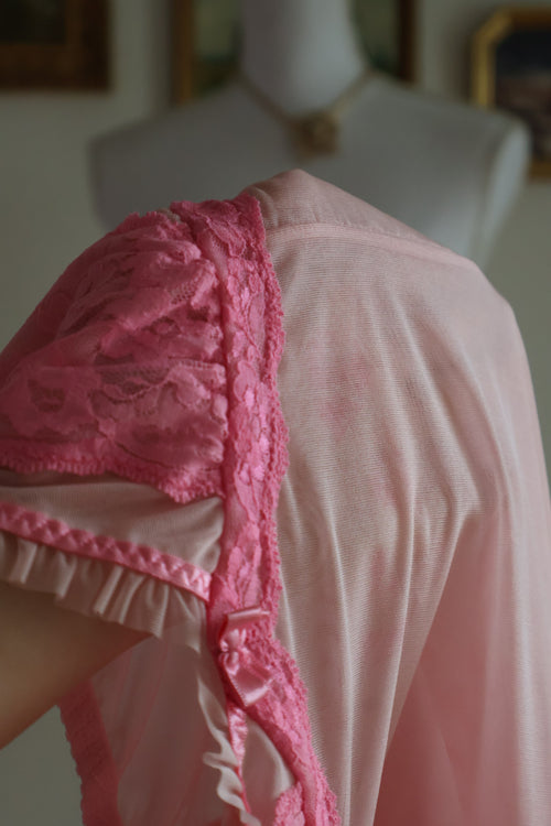 Y2K Pink Mesh Slip Dress (S)