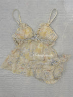 Yellow Floral Chiffon Set size S