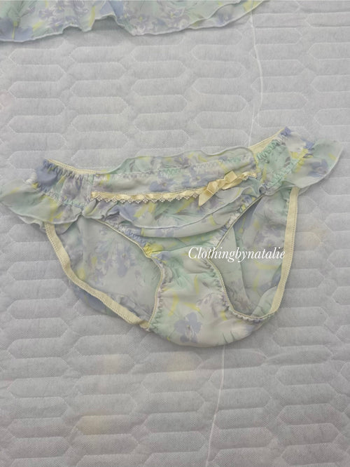 Blue Floral Chiffon Set size S