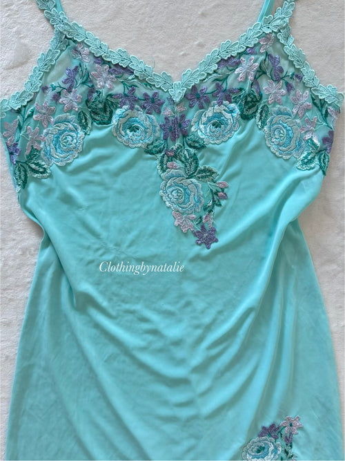 Blue Nylon Embroidery Slip Size M