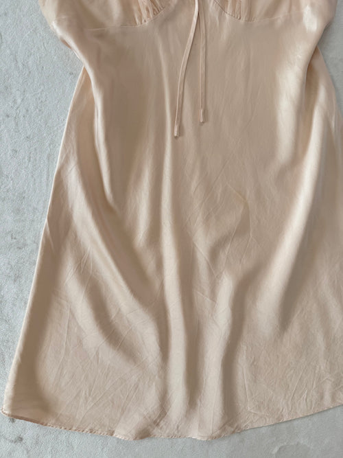 Vintage SILK Nude Slip (S/M)
