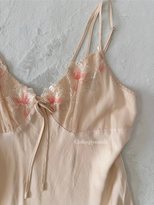 Vintage SILK Nude Slip (S/M)