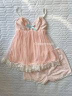 Coquette Orange Cotton Lace Set size S
