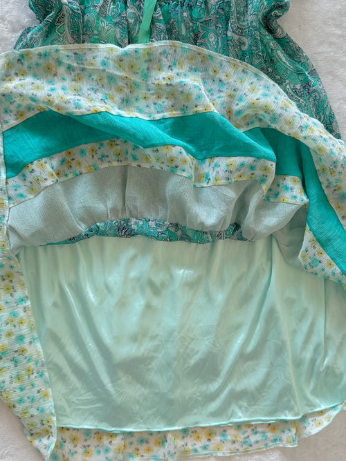 Green Floral Chiffon Babydoll Size S