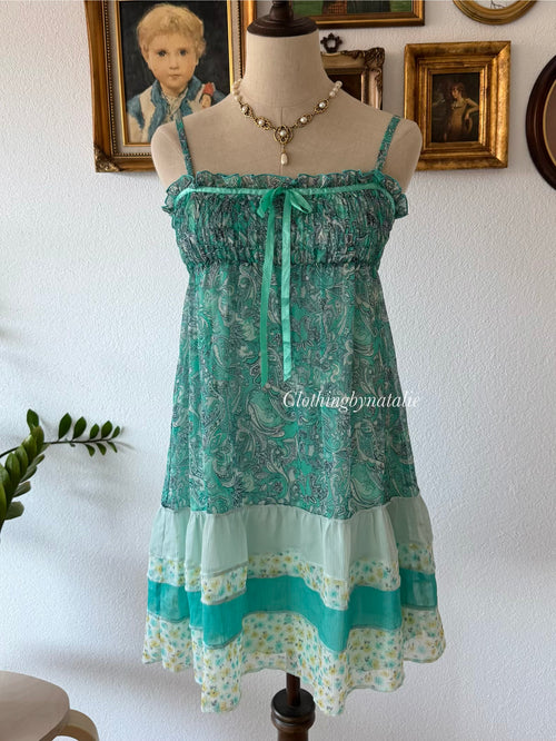 Green Floral Chiffon Babydoll Size S