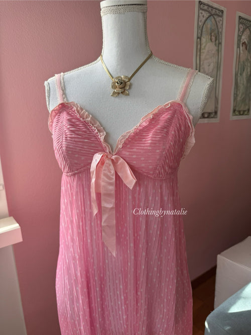 Coquette Pink Chiffon Babydoll (M)