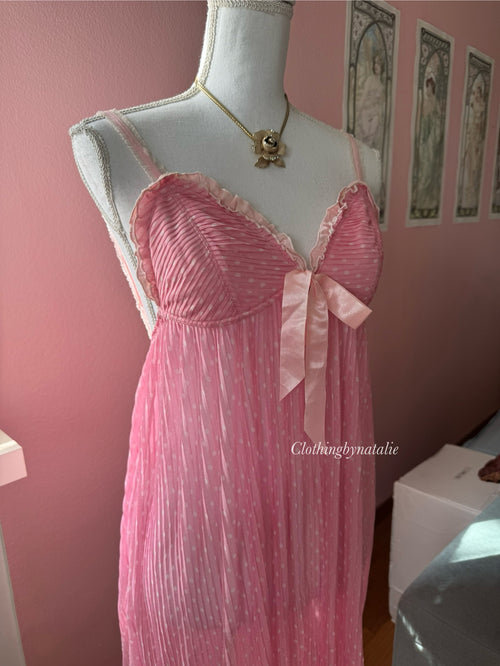 Coquette Pink Chiffon Babydoll (M)