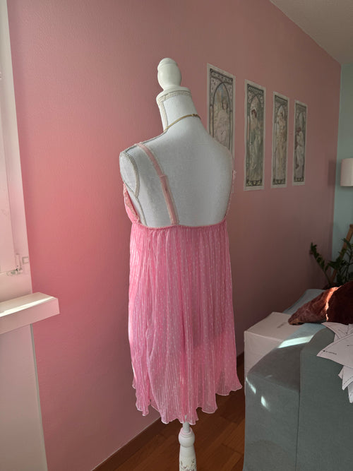Coquette Pink Chiffon Babydoll (M)
