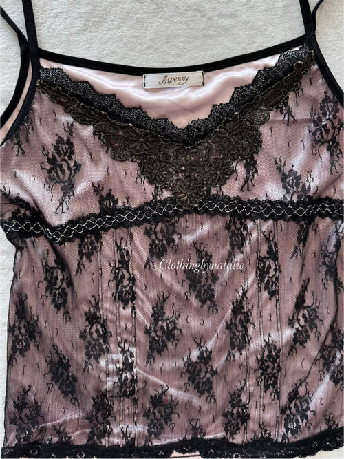 Whimsical Nylon Lace Cami Size S