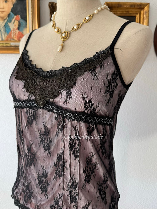 Whimsical Nylon Lace Cami Size S
