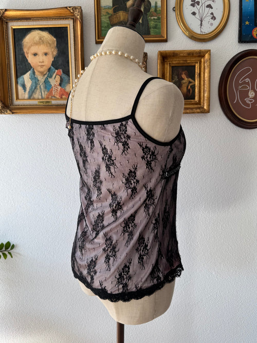 Whimsical Nylon Lace Cami Size S