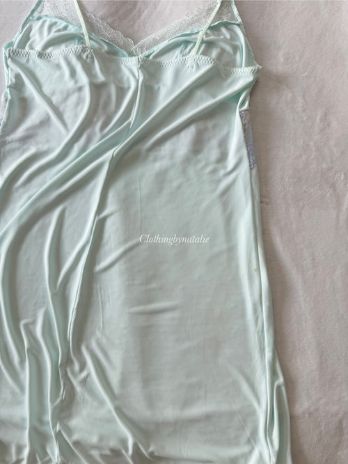 Japanese Blue Nylon Slip Dress (S)