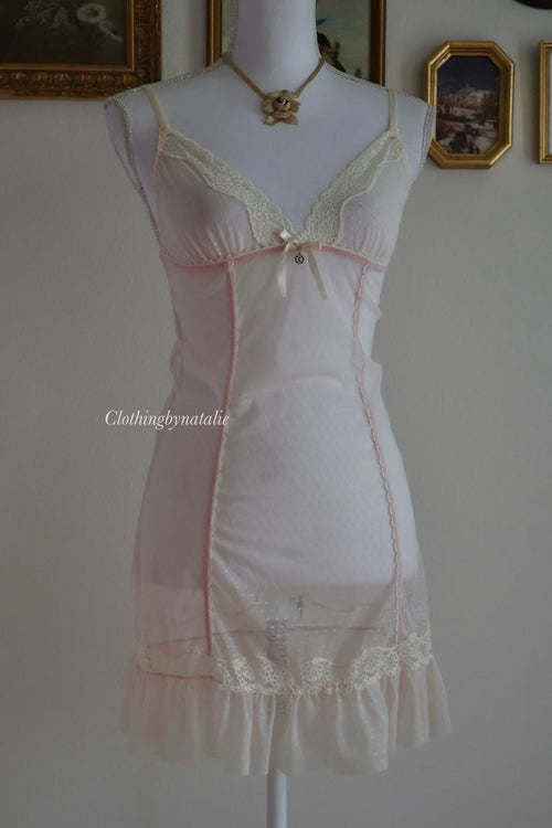 Pink Mesh Slip Dress (S)